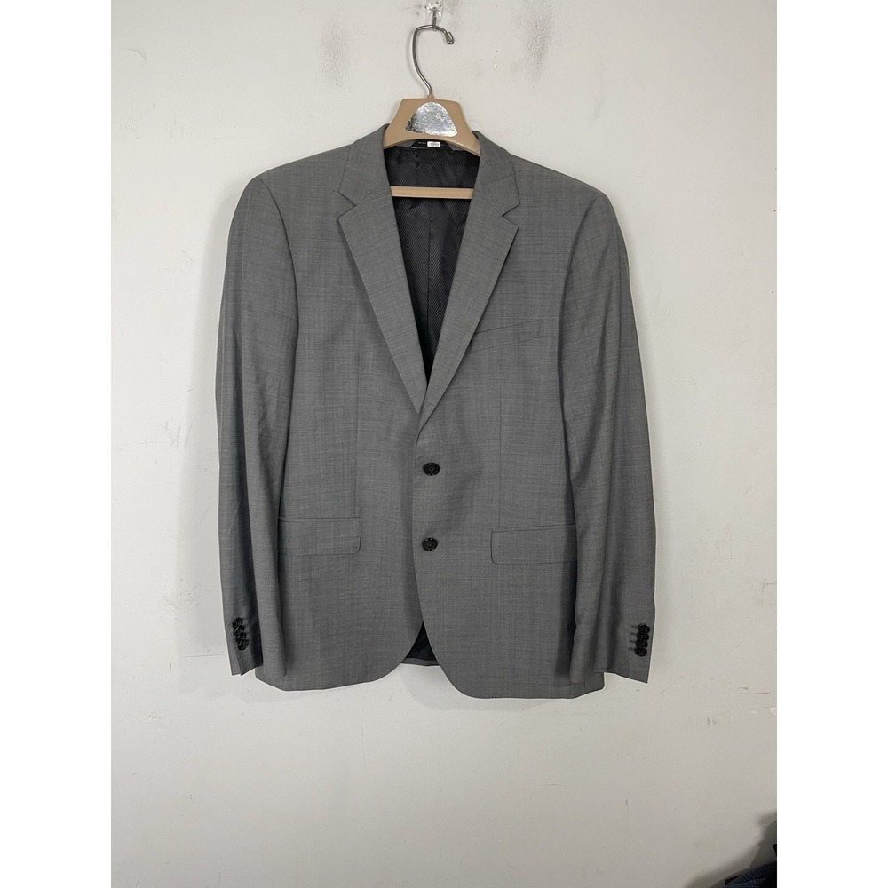 Hugo Boss Mens Blazer 40R Gray Super 120s Guabello Sport Coat Wedding 100% Wool